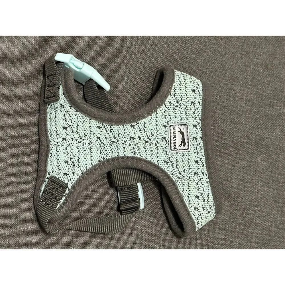 Simplygo XS Dog Harness Turquoise Gray Adjustable Mesh Small Dog